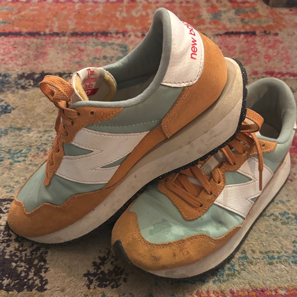 New Balance Mint and Orange Athletic Shoes
